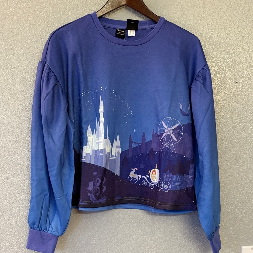 Disney Her Universe Purple and Blue Disneyland Castle Scene Sweatshirt